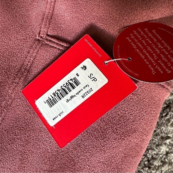 NWT Spanx High Waist Faux Suede Leggings Rich Rose - Picture 6 of 7